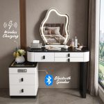 RAY LED Mirror Expandable Dressing Table-White