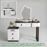 RAY LED Mirror Expandable Dressing Table-White - Image 2