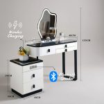 RAY LED Mirror Expandable Dressing Table-White - Image 3