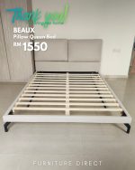 BEAUX Queen Size Bed Frame-Beige - Image 11