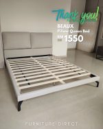 BEAUX Queen Size Bed Frame-Beige - Image 13