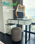 RAY LED Mirror Expandable Dressing Table-White - Image 9