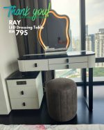 RAY LED Mirror Expandable Dressing Table-White - Image 10