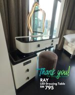 RAY LED Mirror Expandable Dressing Table-White - Image 11