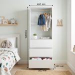VESTA 3 Drawers Kids Open Wardrobe-White - Image 4