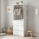 VESTA 3 Drawers Kids Open Wardrobe-White - Image 3