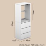 VESTA 3 Drawers Kids Open Wardrobe-White - Image 5