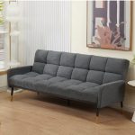 JODIE 3 Seater Sofa Bed-Grey - Image 2