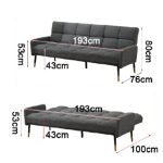 JODIE 3 Seater Sofa Bed-Grey - Image 4