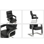 T607 PU Leather Director Chair-Black - Image 2