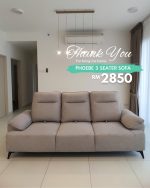 CUSTOM MADE-PHOEBE 3 Seater Push Back Sofa- Anti Cat Scratch Fabric - Image 14