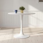TULIP D80CM Round Dining Table-White