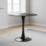 TULIP D80CM Round Dining Table-Black