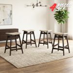 [Set of 4] BENSON 23" Counter Bar Stool-Chestnut