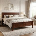 EDWIN Full Solid Wood Queen Bed Frame-Capuccinno - Image 2