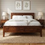 EDWIN Full Solid Wood Queen Bed Frame-Capuccinno