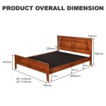 EDWIN Full Solid Wood Queen Bed Frame-Capuccinno - Image 5