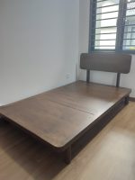 TOSHIKO Full Solid Wood Super Single Size Bed Frame-Walnut - Image 6