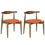 BOUVIER Solid Wood Dining Chair-Orange(set of 2)