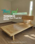 TOSHIKO Full Solid Wood Super Single Size Bed Frame-Natural - Image 5