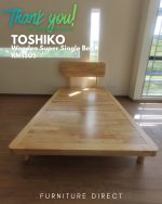 TOSHIKO Full Solid Wood Super Single Size Bed Frame-Natural - Image 6