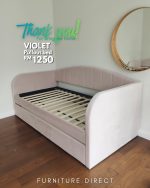 VIOLET Daybed With Trundle Pull Out-Pink Velvet - Image 6