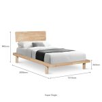 TOSHIKO Full Solid Wood Super Single Size Bed Frame-Natural - Image 3