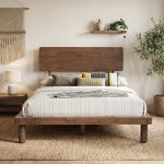 TOSHIKO Full Solid Wood Single Size Bed Frame-Walnut