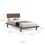 TOSHIKO Full Solid Wood Super Single Size Bed Frame-Walnut - Image 4