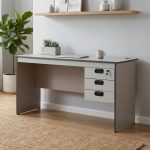 ECO 150CM Office Table With Key Lock-Grey