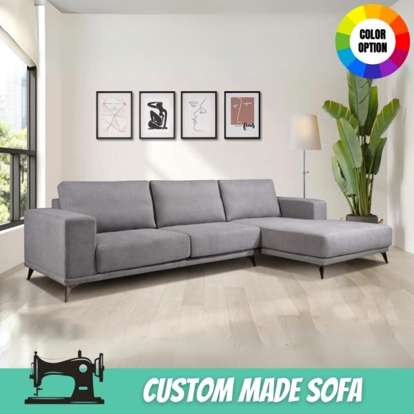 CUSTOM MADE-ERICA 3 Seater Anti Cat Scratch Fabric L Shaped Sofa 