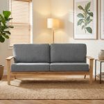 ATIVO 3 Seater Solid Wood Sofa-Grey