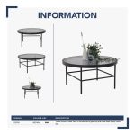 CASHEL Tempered Glass Top Round Coffee Table-Black - Image 6