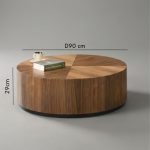 HADLEY Walnut Veneer Round Occasional Tables-2 Sizes - Image 6