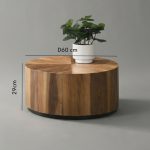 HADLEY Walnut Veneer Round Occasional Tables-2 Sizes - Image 5