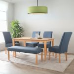 MESI 6 Seater Dining Set With Bench-Blue