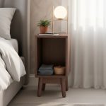 TENJI Wood Veneer Side Table-Cocoa