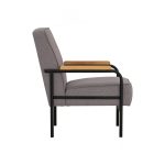 DALE 1 Seater Retro Sofa-Grey - Image 4