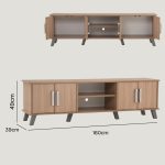 NAOMI 160cm 4 Door TV Cabinet-Ebonnese - Image 9