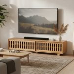 TOSHIKO 180CM Sliding Door TV Cabinet-Oak - Image 2