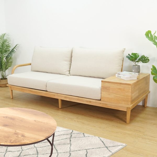 CELENA Solid wood 3 seater sofa-Natural