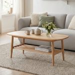KENJI 110cm Full Solid Wood Coffee Table-Natural