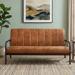 MANCHESTER Metal Frame 3 Seater Sofa - Brown