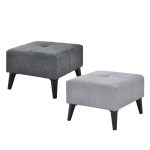 MARCO 52x52CM Fabric Stool-Light Grey - Image 3