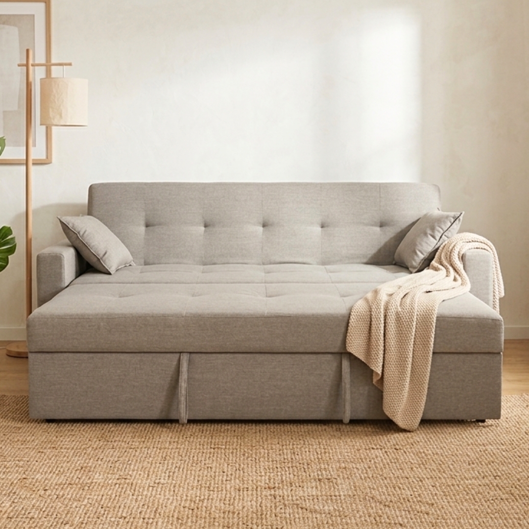WILLIS SOFA BED 26-1 WILLIS 3 Seater King Size Sofa Bed-Stone - Image 1