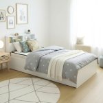 GERRAD Single Size Storage Bed Frame-White