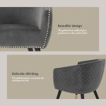 DENIS Gold Cap Legs Lounge Chair-Dim Blue - Image 6