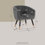 DENIS Gold Cap Legs Lounge Chair-Dim Blue - Image 8