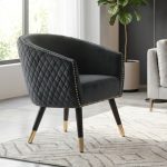 DENIS Gold Cap Legs Lounge Chair-Dim Blue