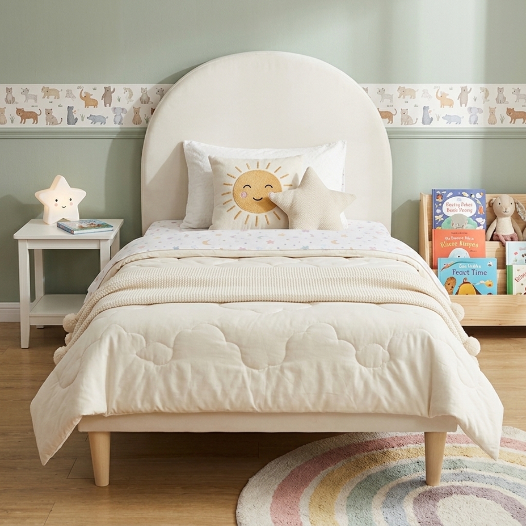 ALISA BEIGE 26 MAIN 2 (1) ALISA Single Divan Bed Frame-Beige Velvet - Image 1